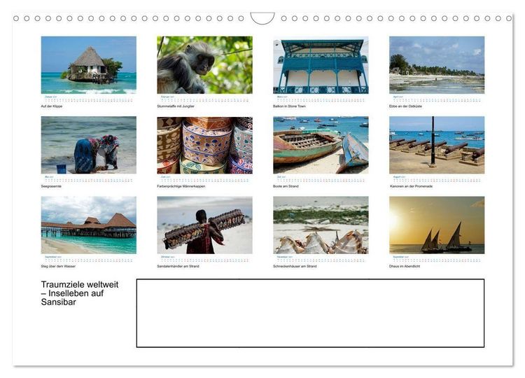 Produktbild: Traumziele weltweit &ndash; Inselleben auf Sansibar (Wandkalender 2027 DIN A3 quer), CALVENDO Monatskalender