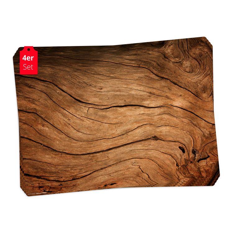 Produktbild: Tischsetmacher Tischsets Rustikales Holz Landhausromantik, aus hochwertigem Vinyl (4 St&uuml;ck), 44 x 32 cm