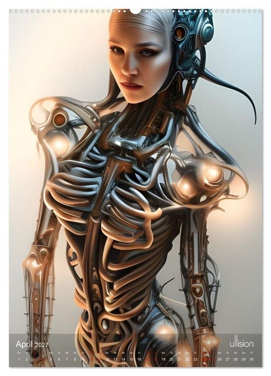 Produktbild: Biomechanic Portrait - Sch&ouml;nheit zwischen Mensch und Maschine (hochwertiger Premium Wandkalender 2027 DIN A2 hoch), Kunstdruck in Hochglanz