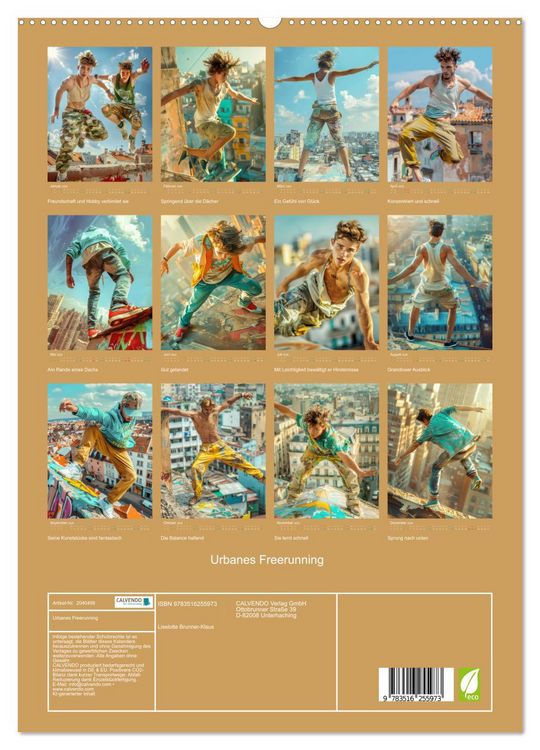 Produktbild: Urbanes Freerunning (hochwertiger Premium Wandkalender 2026 DIN A2 hoch), Kunstdruck in Hochglanz