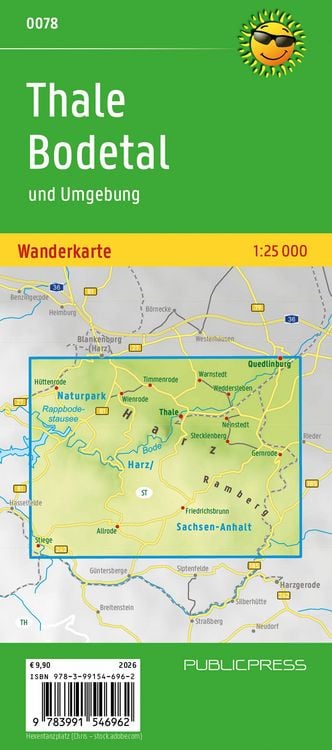 Produktbild: Publicpress Wanderkarte Thale, Bodetal und Umgebung 1:25.000