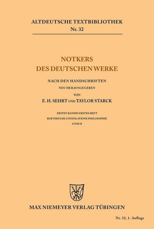 Produktbild: Notkers des Deutschen Werke