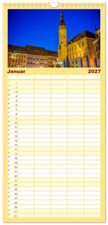 Produktbild: Familienplaner 2027 - Bautzen - Sorbisches Zentrum in der Oberlausitz mit 5 Spalten (Wandkalender, 21 x 45 cm) CALVENDO