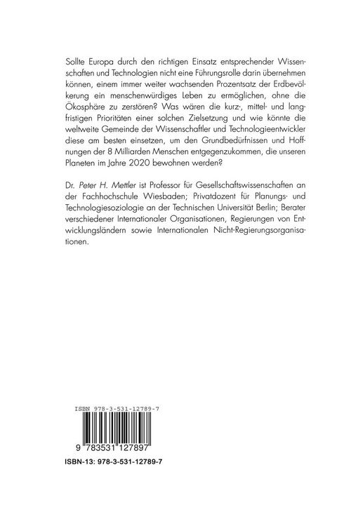 Produktbild: Wissenschaft und Technologie f&uuml;r Acht Milliarden Menschen