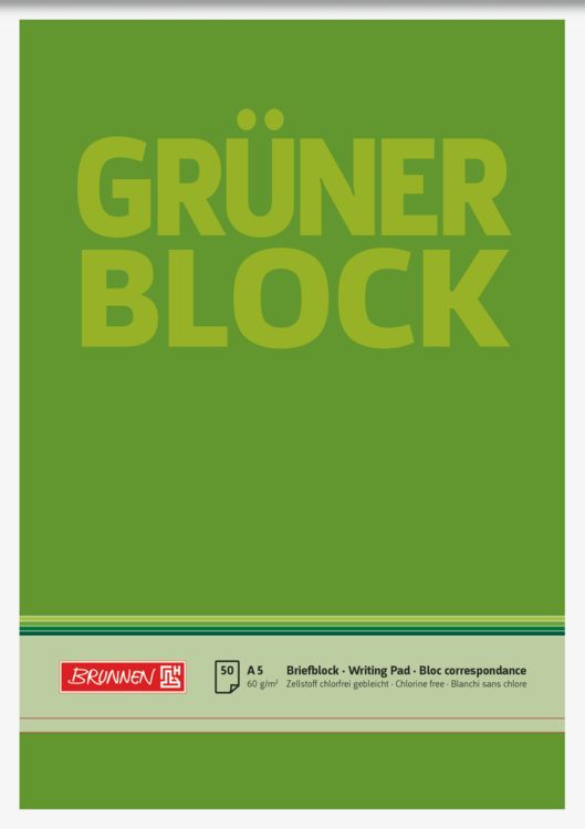 Produktbild: Brunnen Briefblock A5 60g Gr&uuml;n unlin