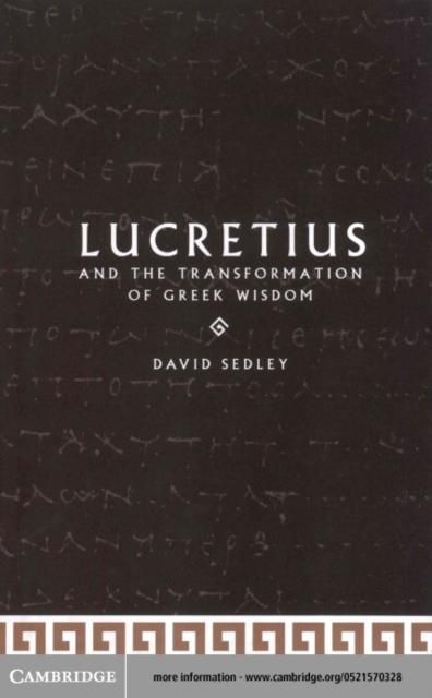 Produktbild: Lucretius and the Transformation of Greek Wisdom