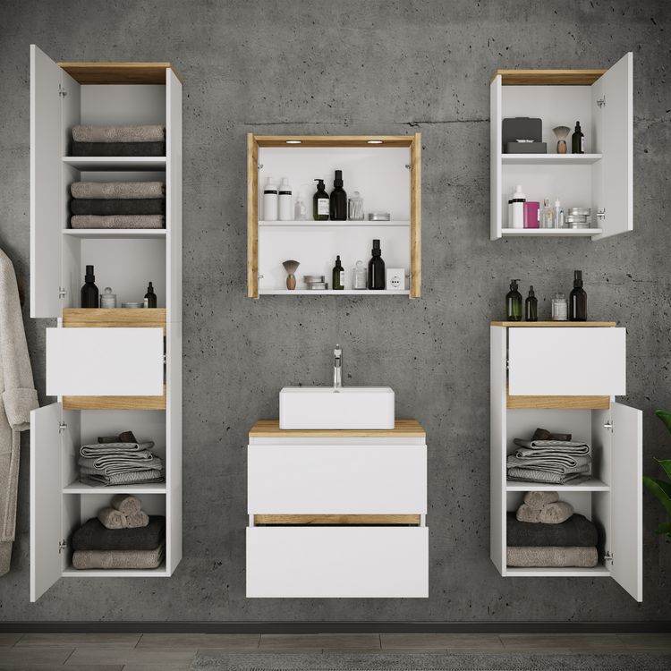 Produktbild: 6 tlg. Badm&ouml;bel-Set mit Waschbecken Cosila-A 60 cm