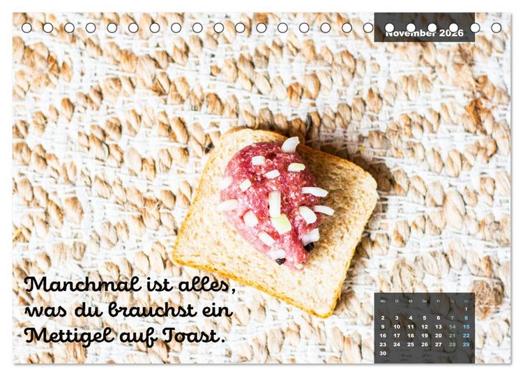 Produktbild: Mettkalender - Mettigel Edition (Tischkalender 2026 DIN A5 quer), CALVENDO Monatskalender