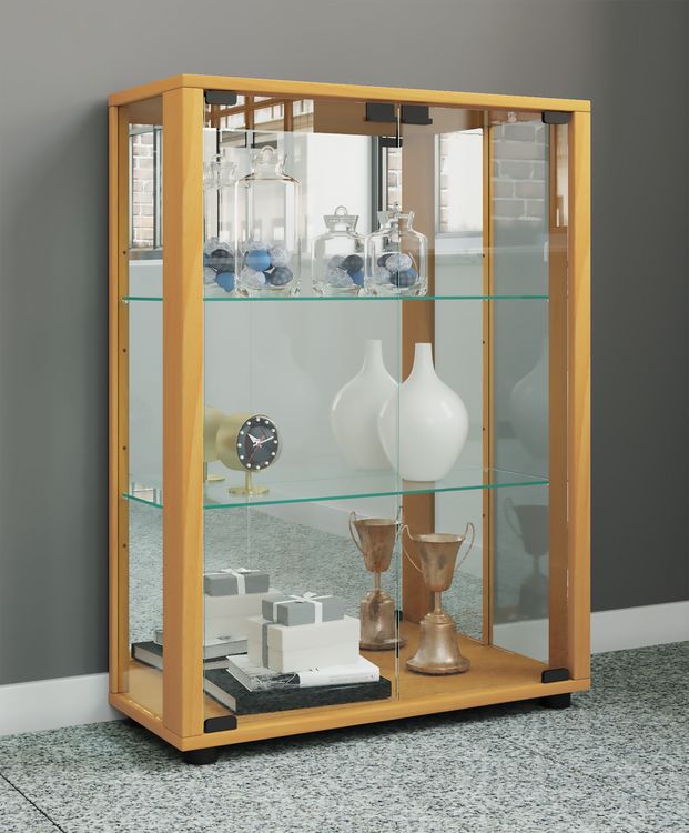 Produktbild: Glas Stand Vitrine Sammelvitrine Sintalo Spiegel