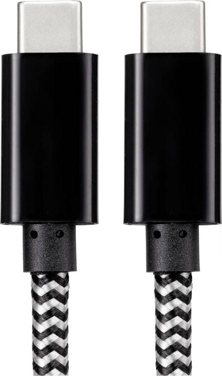 Produktbild: Renkforce USB-Kabel USB 2.0 USB-C&reg; Stecker, USB-C&reg; Stecker 3.00m Schwarz/Wei&szlig; RF-4598412
