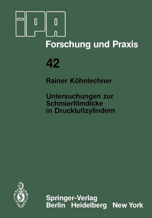 Produktbild: Untersuchungen zur Schmierfilmdicke in Druckluftzylindern