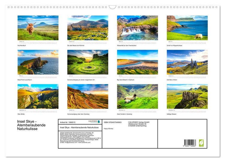 Produktbild: Insel Skye - Atemberaubende Naturkulisse (Wandkalender 2026 DIN A2 quer), CALVENDO Monatskalender