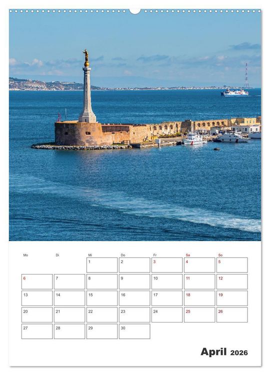 Produktbild: Messina - Reiseplaner (Wandkalender 2026 DIN A2 hoch), CALVENDO Monatskalender