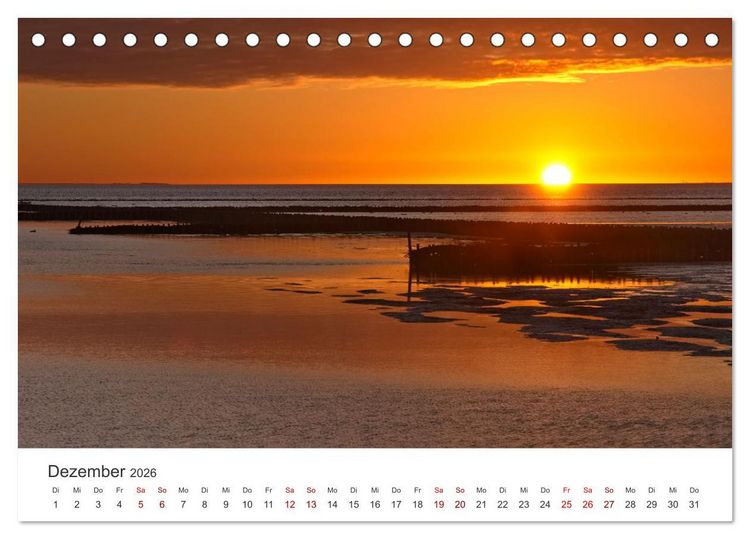Produktbild: Schutzgebiet Wattenmeer (Tischkalender 2026 DIN A5 quer), CALVENDO Monatskalender