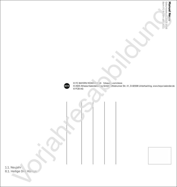 Produktbild: BVB Postkartenkalender 2027