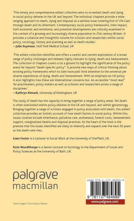 Produktbild: Death and Social Policy in Challenging Times