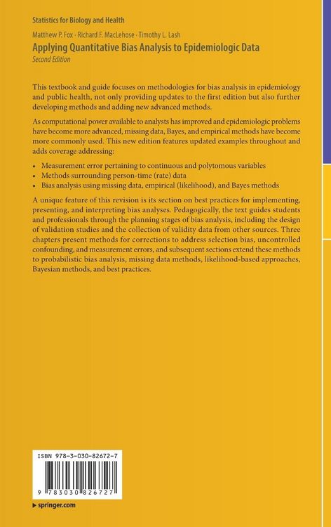 Produktbild: Applying Quantitative Bias Analysis to Epidemiologic Data