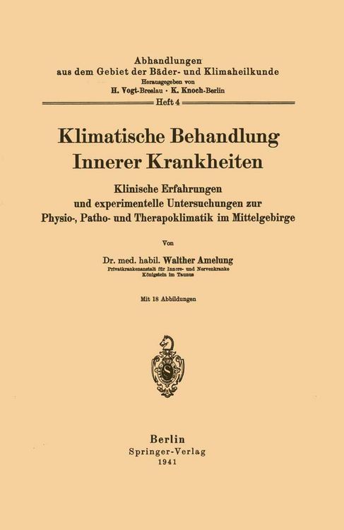 Produktbild: Klimatische Behandlung Innerer Krankheiten