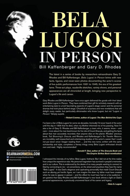 Produktbild: Bela Lugosi in Person (hardback)
