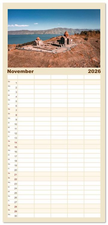 Produktbild: Familienplaner 2026 - Armenien - Wo die Geschichte ihre Stimme erhebt mit 5 Spalten (Wandkalender, 21 x 45 cm) CALVENDO