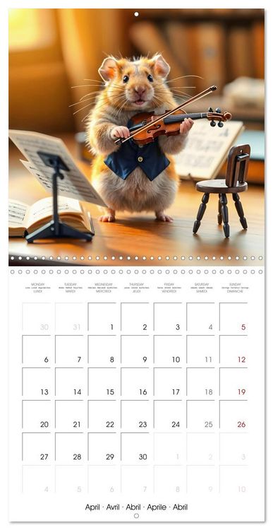 Produktbild: AI Hamsters at school (Wall Calendar 2026 12 &times; 12 Inch) CALVENDO 12 Month Wall Calendar