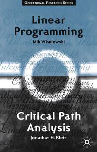 Produktbild: Critical Path Analysis and Linear Programming