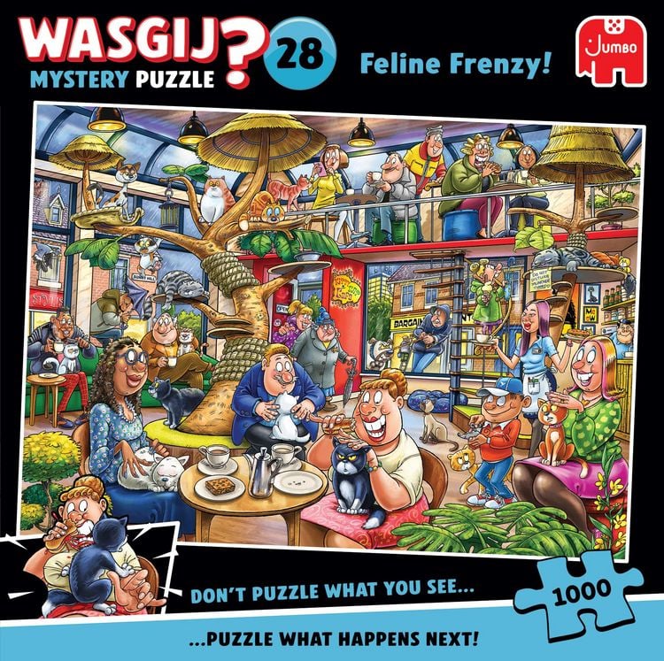 Produktbild: Wasgij Mystery 28 - Feline Frenzy - Puzzle 1000 Teile