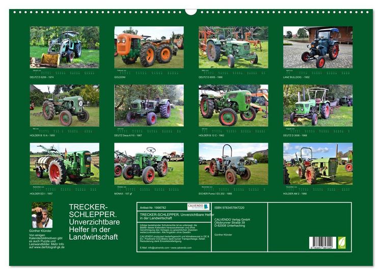 Produktbild: TRECKER-SCHLEPPER. Unverzichtbare Helfer in der Landwirtschaft (Wandkalender 2026 DIN A2 quer), CALVENDO Monatskalender