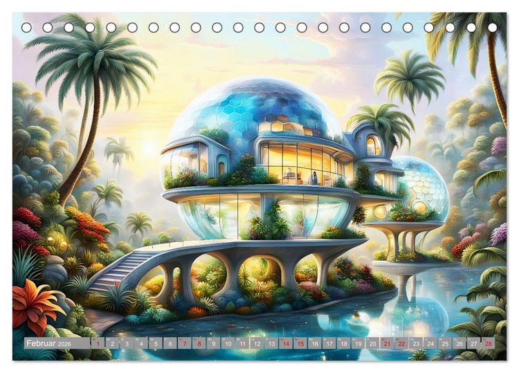 Produktbild: Architektur Futuristische Horizonte (Tischkalender 2026 DIN A5 quer), CALVENDO Monatskalender