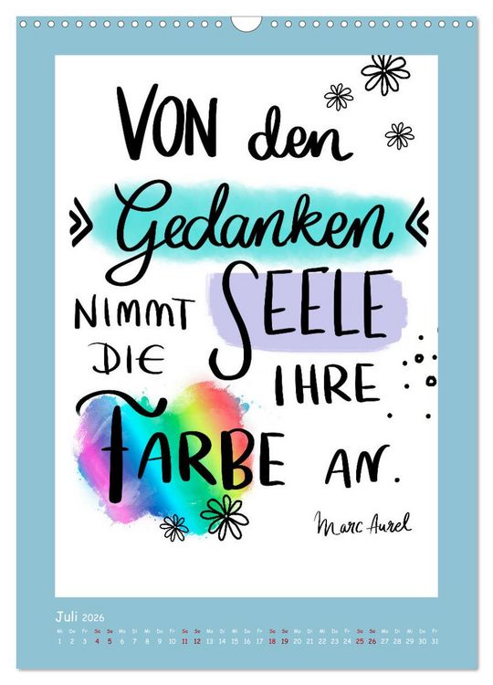 Produktbild: Nachgedacht-Spr&uuml;che und Zitate (Wandkalender 2026 DIN A3 hoch), CALVENDO Monatskalender