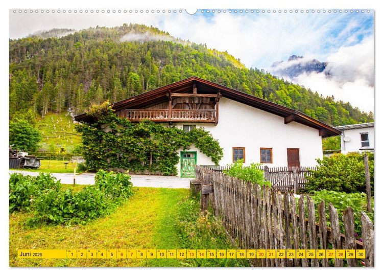 Produktbild: Historische Bauernh&auml;user im Tiroler Leutaschtal (Wandkalender 2026 DIN A2 quer), CALVENDO Monatskalender