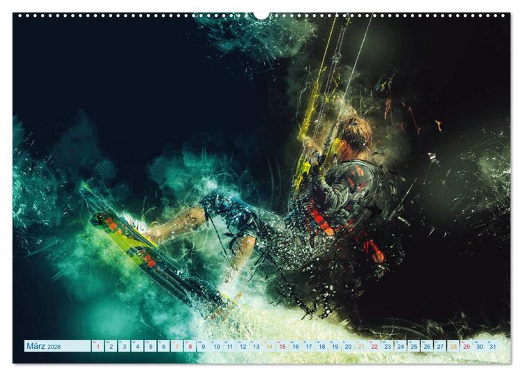 Produktbild: Kitesurfen extrem cool (Wandkalender 2026 DIN A2 quer), CALVENDO Monatskalender