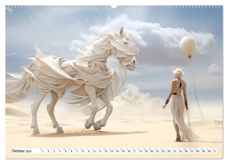 Produktbild: Surrealismus trifft Pferdefans (Wandkalender 2026 DIN A2 quer), CALVENDO Monatskalender