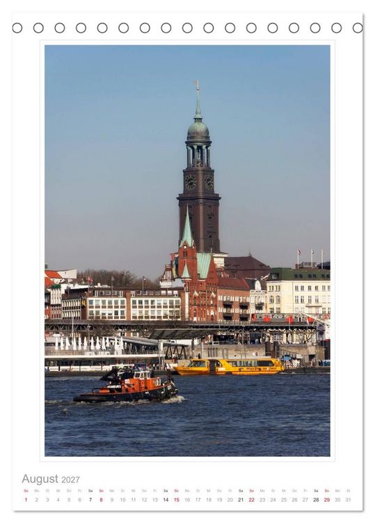 Produktbild: Hamburg - Impressionen einer Stadt (Tischkalender 2027 DIN A5 hoch), CALVENDO Monatskalender