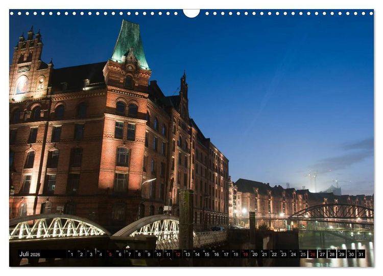Produktbild: Mein Hamburg - Am sch&ouml;nsten bei Nacht (Wandkalender 2026 DIN A3 quer), CALVENDO Monatskalender