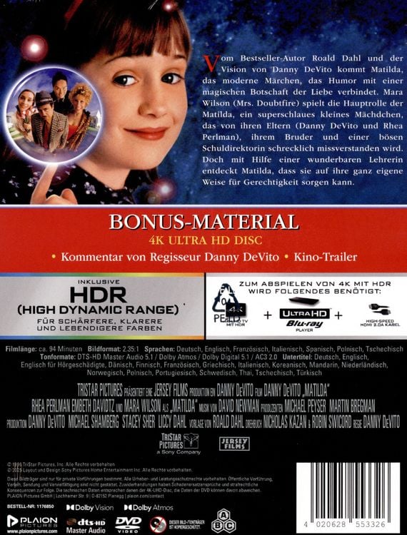 Produktbild: Matilda - Limitiertes Steelbook (4K-UHD + DVD)