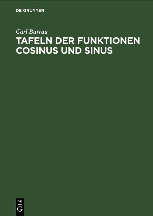 Produktbild: Tafeln der Funktionen Cosinus und Sinus