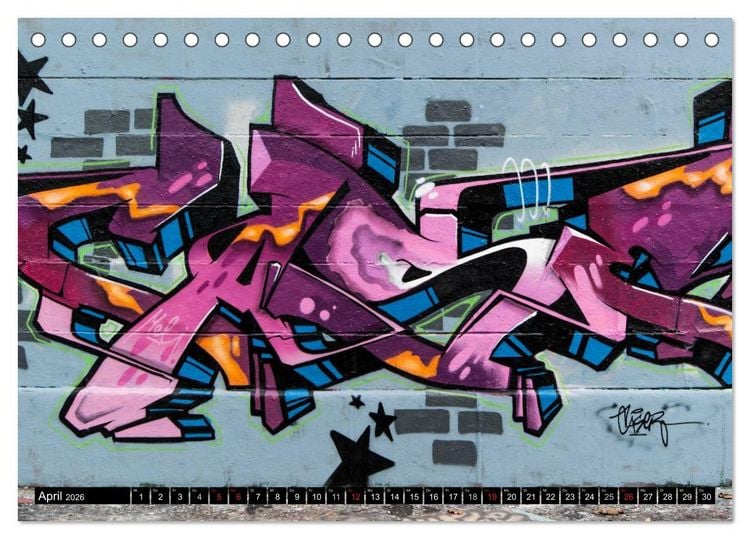 Produktbild: Streetart am Wiener Donaukanal (Tischkalender 2026 DIN A5 quer), CALVENDO Monatskalender