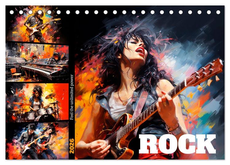 Produktbild: ROCK Feel the unlimited power (Desk Calendar 2026 DIN A5 landscape), CALVENDO 12 Month DeskCalendar