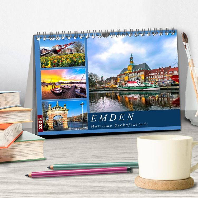 Produktbild: EMDEN maritime Seehafenstadt (Tischkalender 2026 DIN A5 quer), CALVENDO Monatskalender