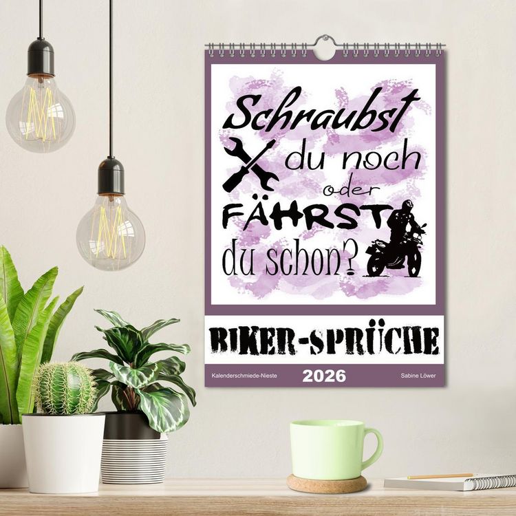 Produktbild: Biker-Spr&uuml;che (Wandkalender 2026 DIN A4 hoch), CALVENDO Monatskalender