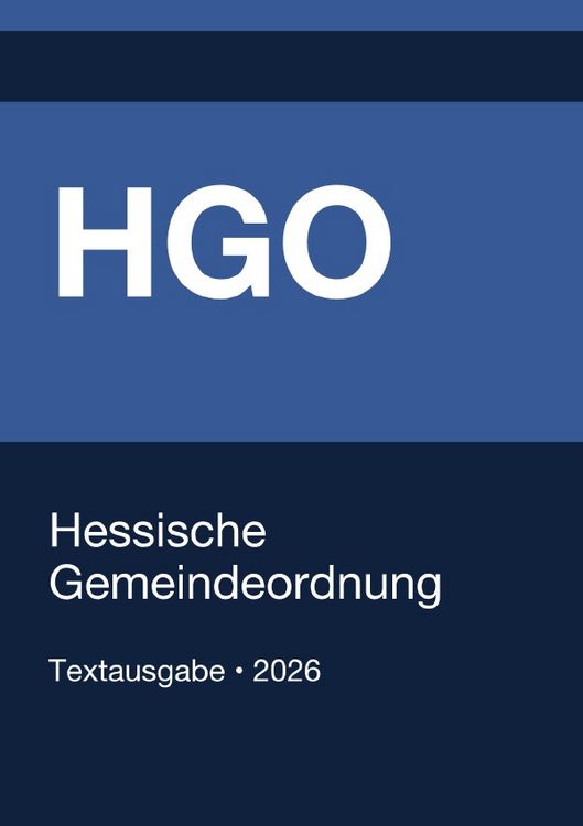 Produktbild: HGO - Hessische Gemeindeordnung 2026