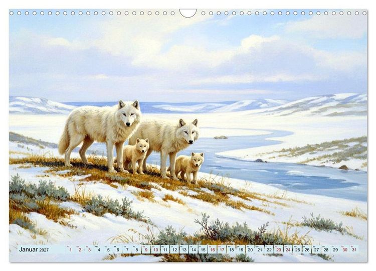 Produktbild: Nordische Tiere wie aus alten Zeiten (Wandkalender 2027 DIN A3 quer), CALVENDO Monatskalender