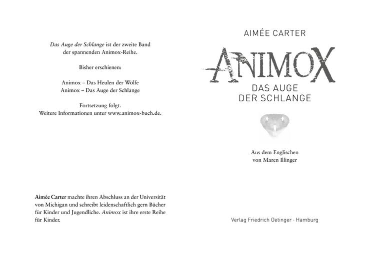 Produktbild: Das Auge der Schlange / Animox Bd. 2