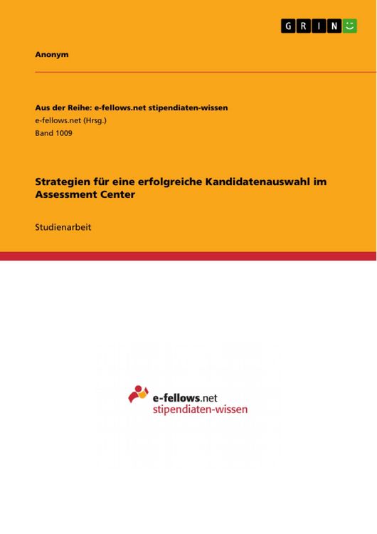 Produktbild: Strategien f&uuml;r eine erfolgreiche Kandidatenauswahl im Assessment Center