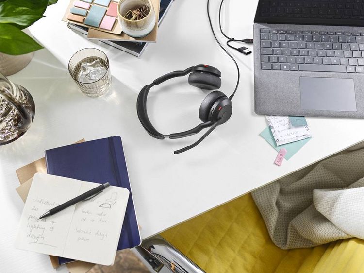 Produktbild: Jabra Evolve2 50 On Ear Headset kabelgebunden, Bluetooth&reg; Stereo Schwarz Mikrofon-Rauschunterdr&uuml;ckung, Noise Cancelling Headset