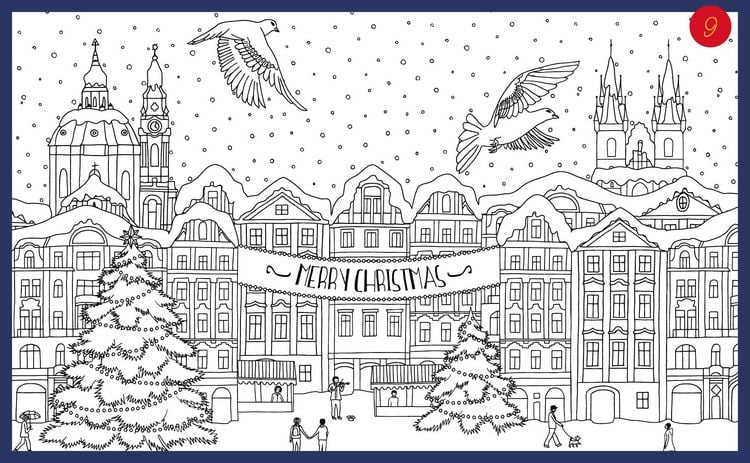 Produktbild: Mein Adventskalender-Buch zum Ausmalen: Colorful Christmas