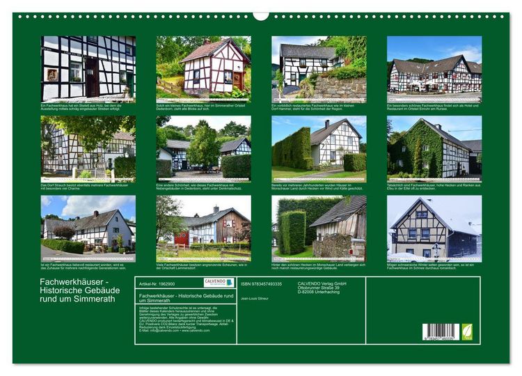 Produktbild: Fachwerkh&auml;user - Historische Geb&auml;ude rund um Simmerath (Wandkalender 2026 DIN A2 quer), CALVENDO Monatskalender