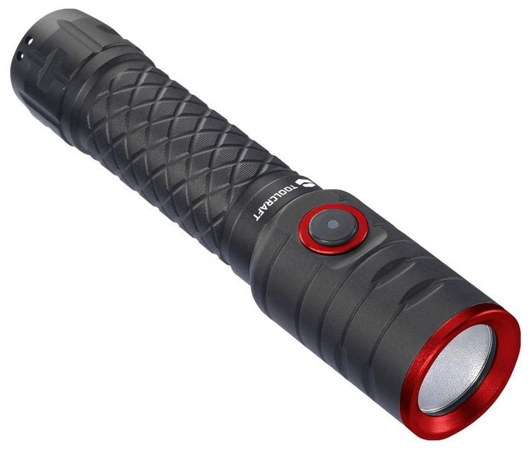 Produktbild: TOOLCRAFT Taschenlampe mit Stroboskopmodus Li-Ionen Akkus 1000lm 5.5h 155g