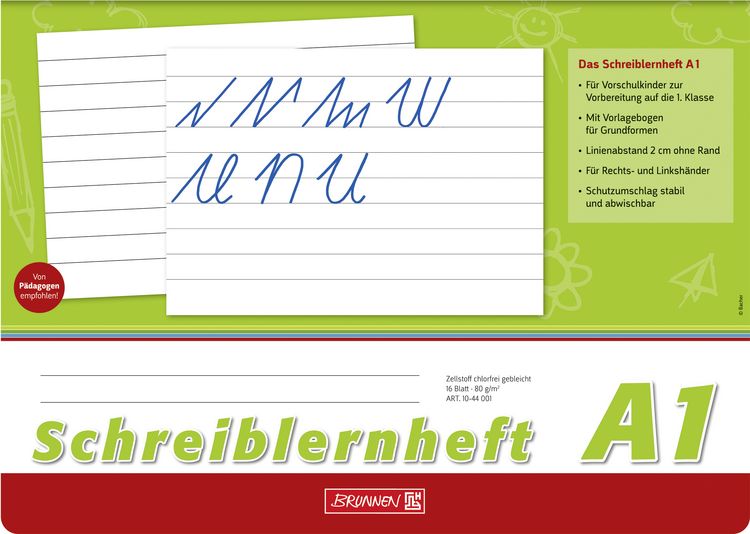 Produktbild: Brunnen Schreiblernheft A4quer Lin A1
